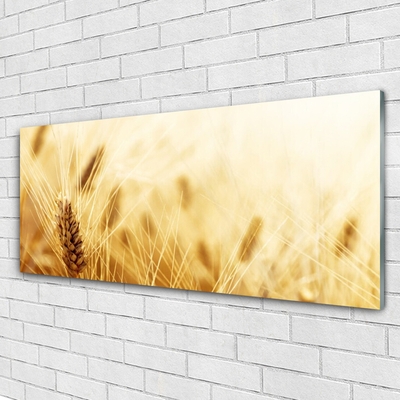 Glass Wall Art Wheat floral yellow