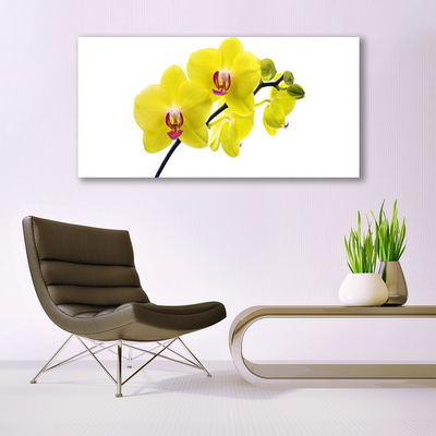 Glass Wall Art Flowers floral green