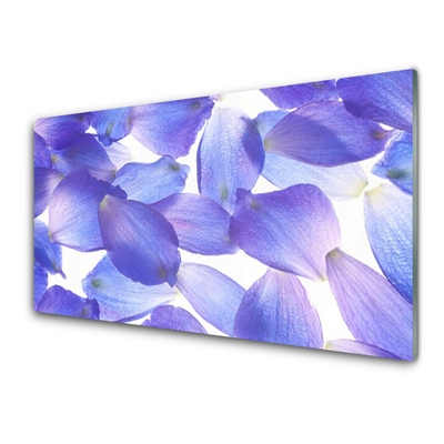 Glass Wall Art Petals floral purple