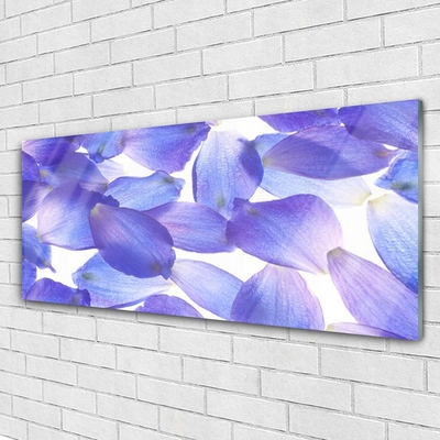Glass Wall Art Petals floral purple