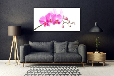 Glass Wall Art Flowers floral pink