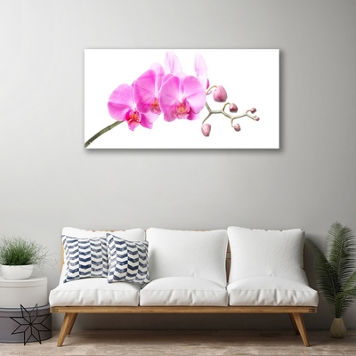 Glass Wall Art Flowers floral pink