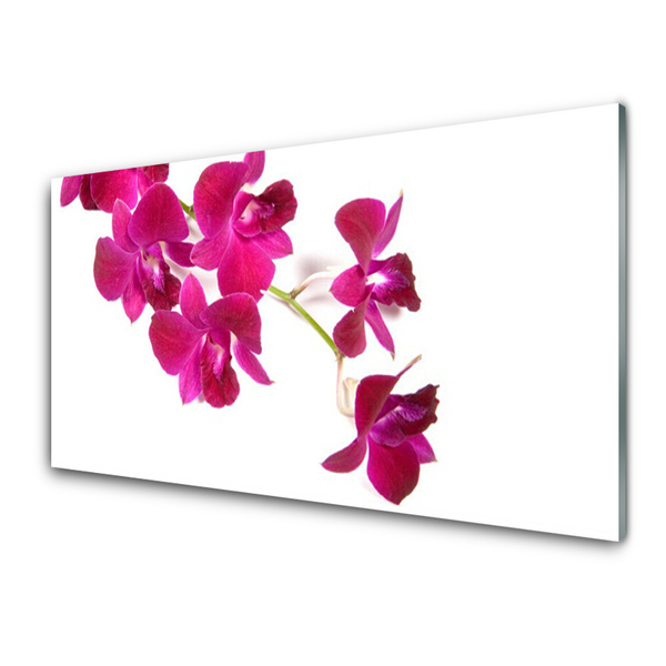 Glass Wall Art Flowers floral red