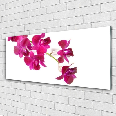 Glass Wall Art Flowers floral red