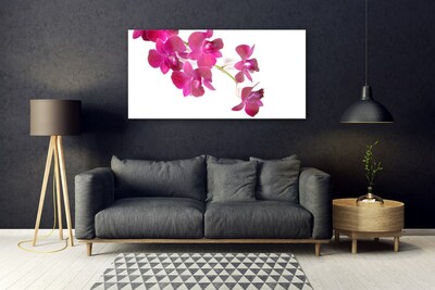 Glass Wall Art Flowers floral red