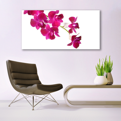 Glass Wall Art Flowers floral red