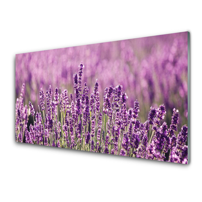 Glass Wall Art Flowers floral pink