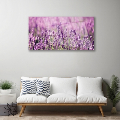 Glass Wall Art Flowers floral pink