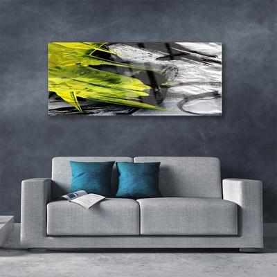 Glass Wall Art Abstract art green black grey