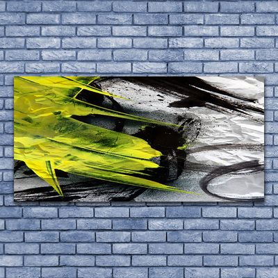 Glass Wall Art Abstract art green black grey