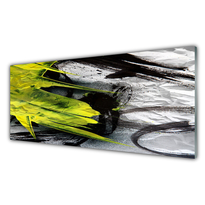 Glass Wall Art Abstract art green black grey