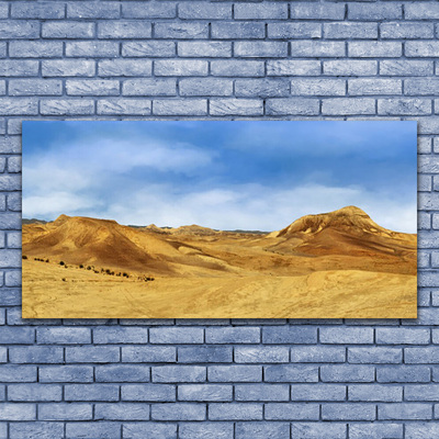 Glass Wall Art Desert landscape yellow