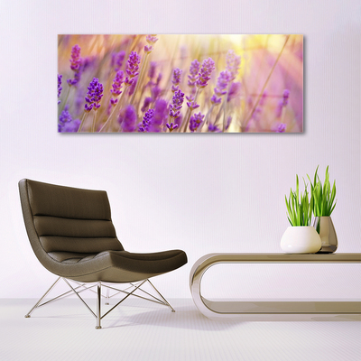 Glass Wall Art Flowers floral pink