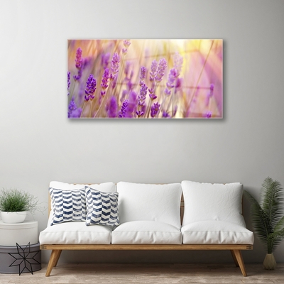 Glass Wall Art Flowers floral pink