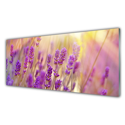 Glass Wall Art Flowers floral pink