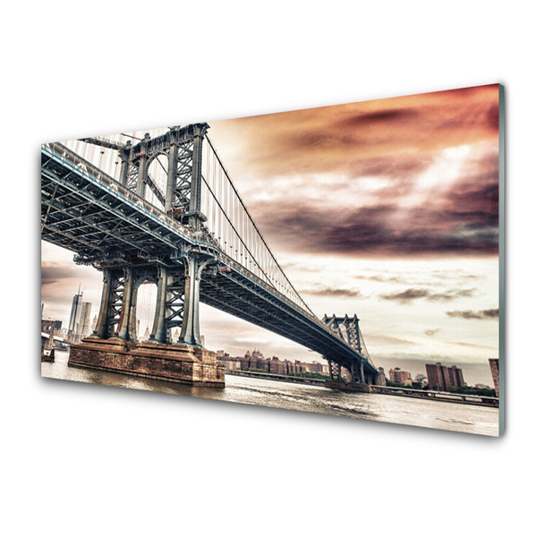 Glass Wall Art Bridge architecture grey brown