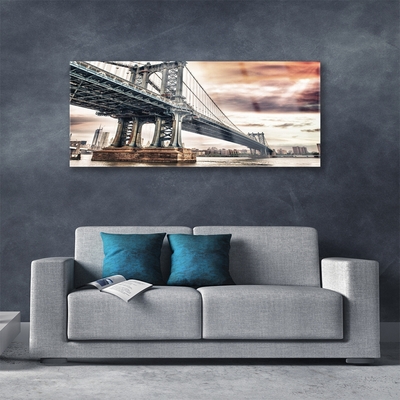 Glass Wall Art Bridge architecture grey brown