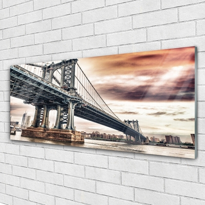 Glass Wall Art Bridge architecture grey brown