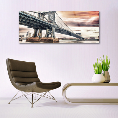 Glass Wall Art Bridge architecture grey brown