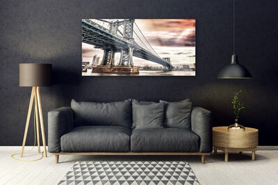 Glass Wall Art Bridge architecture grey brown