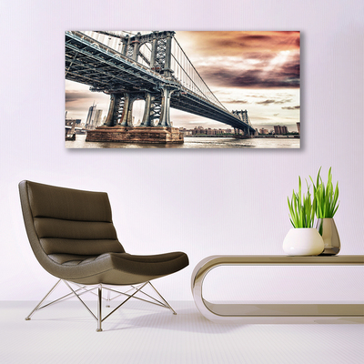 Glass Wall Art Bridge architecture grey brown