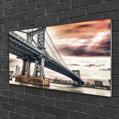 Glass Wall Art Bridge architecture grey brown