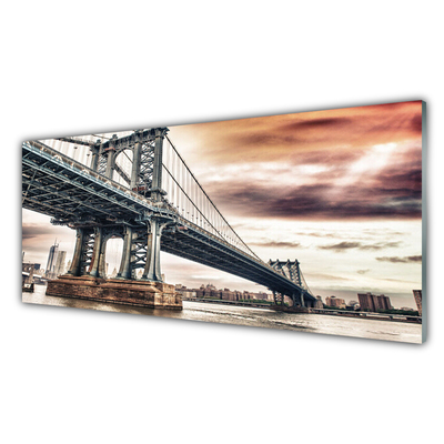 Glass Wall Art Bridge architecture grey brown