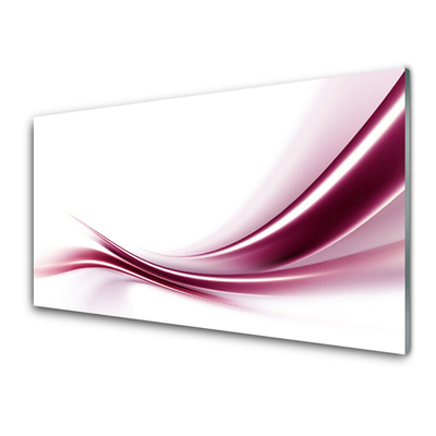 Glass Wall Art Abstract art red white grey