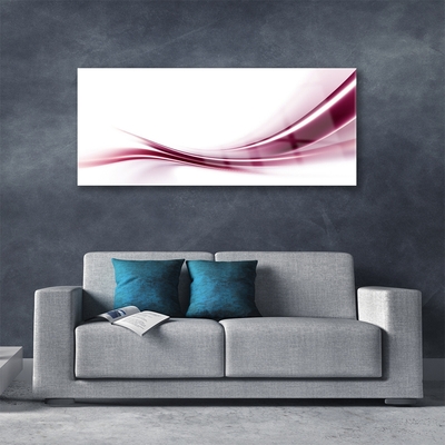 Glass Wall Art Abstract art red white grey