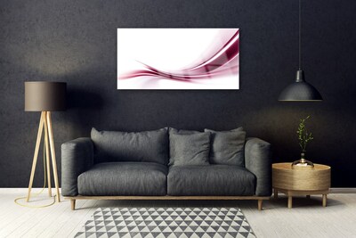 Glass Wall Art Abstract art red white grey