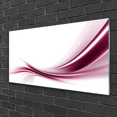 Glass Wall Art Abstract art red white grey