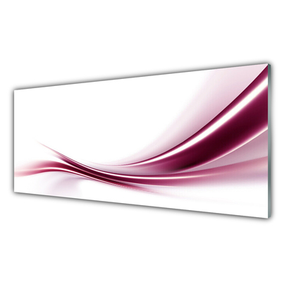 Glass Wall Art Abstract art red white grey