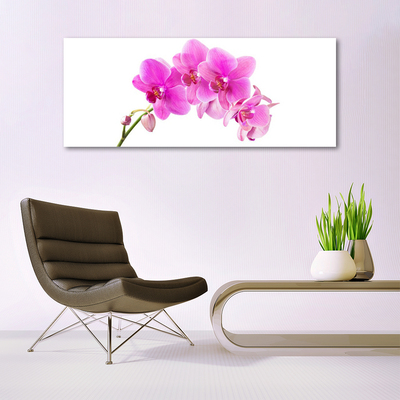 Glass Wall Art Flowers floral pink