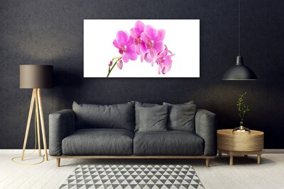 Glass Wall Art Flowers floral pink