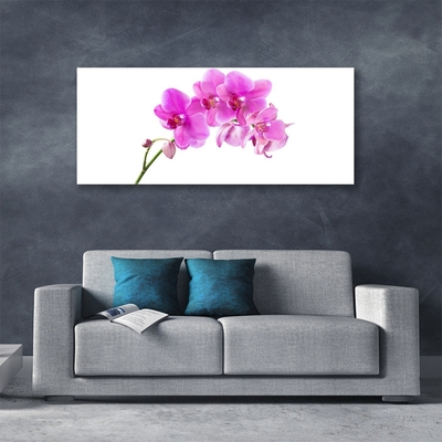 Glass Wall Art Flowers floral pink