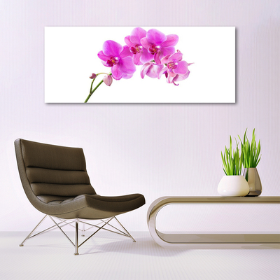 Glass Wall Art Flowers floral pink