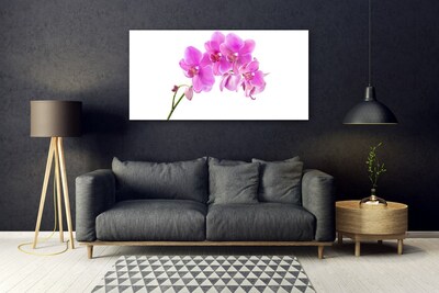 Glass Wall Art Flowers floral pink