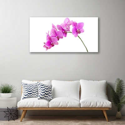 Glass Wall Art Flowers floral pink