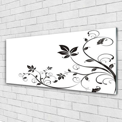 Glass Wall Art Abstract art black white