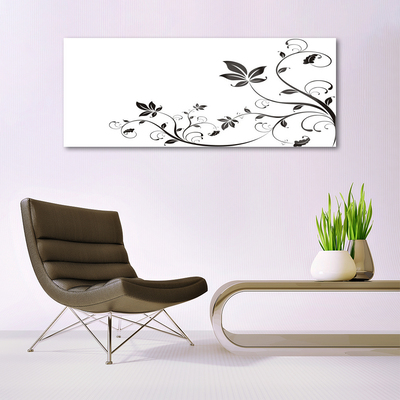 Glass Wall Art Abstract art black white