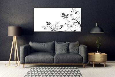 Glass Wall Art Abstract art black white