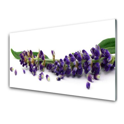 Glass Wall Art Petals floral purple green