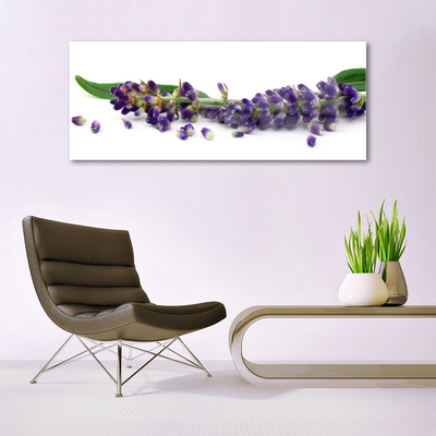 Glass Wall Art Petals floral purple green