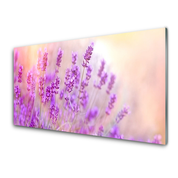 Glass Wall Art Flowers floral pink