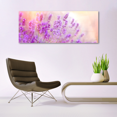 Glass Wall Art Flowers floral pink