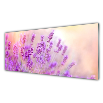 Glass Wall Art Flowers floral pink