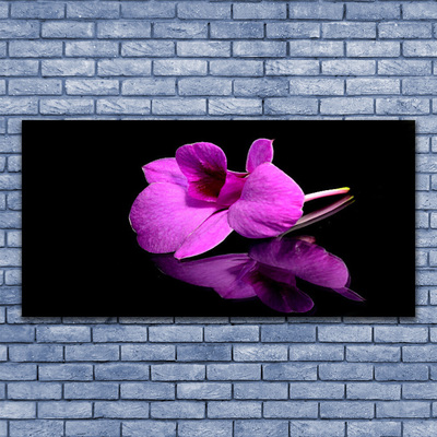 Glass Wall Art Flower floral pink