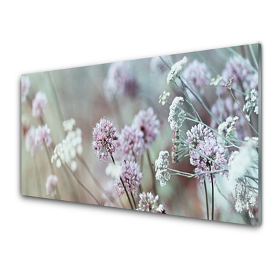 Tulup Print on Glass Wall art 125x50 Picture Image Flower Stones Water Floral 