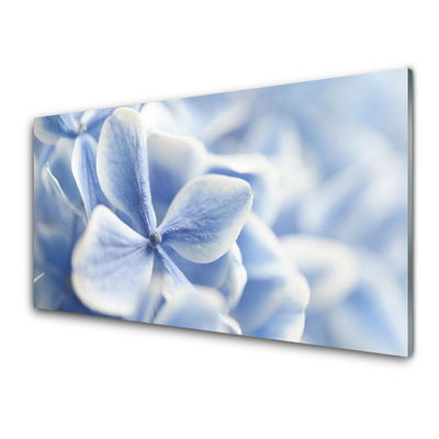 Glass Wall Art Flowers floral purple