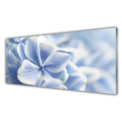 Glass Wall Art Flowers floral purple